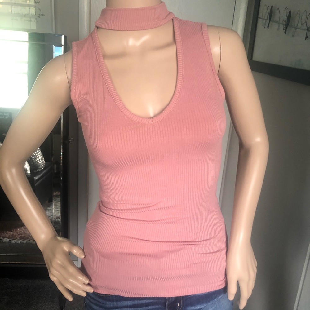 Mauve Pink Choker Tank Top